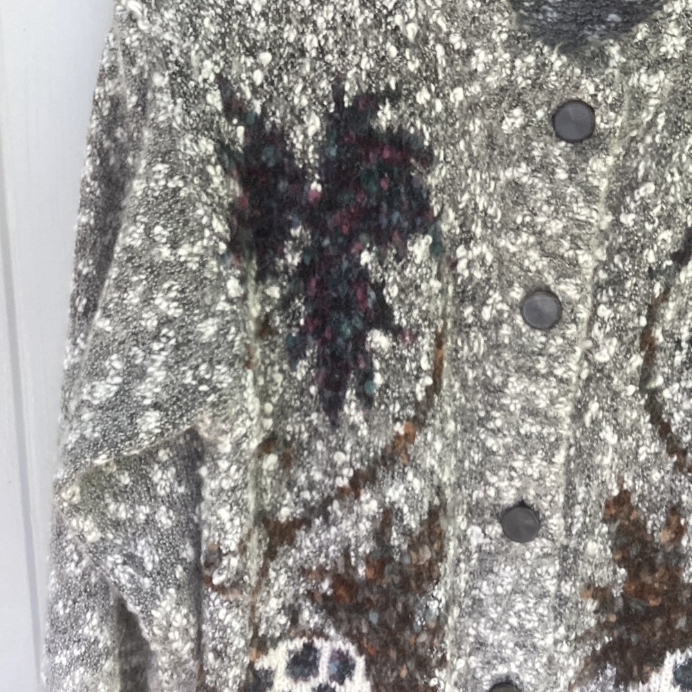 VINTAGE handmade wool blend sweater CARDIGAN - Picture 4 of 4